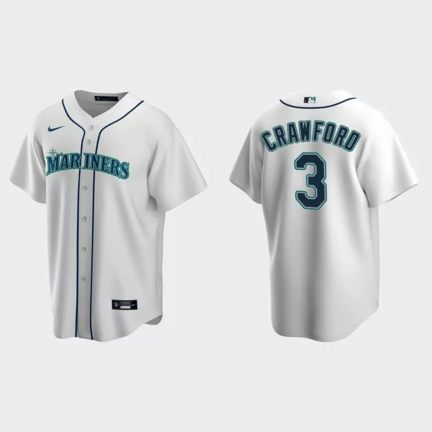 Seattle Mariners #3 J.P. Crawford Replica Home Jersey – White