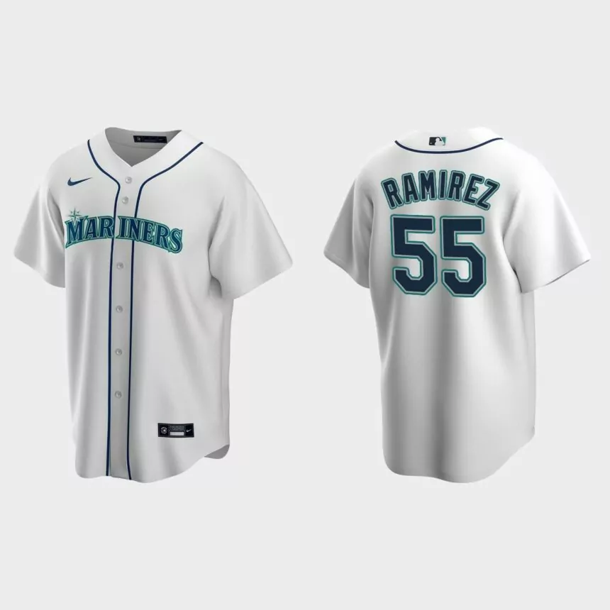 Seattle Mariners #55 Yohan Ramirez Replica Home Jersey – White