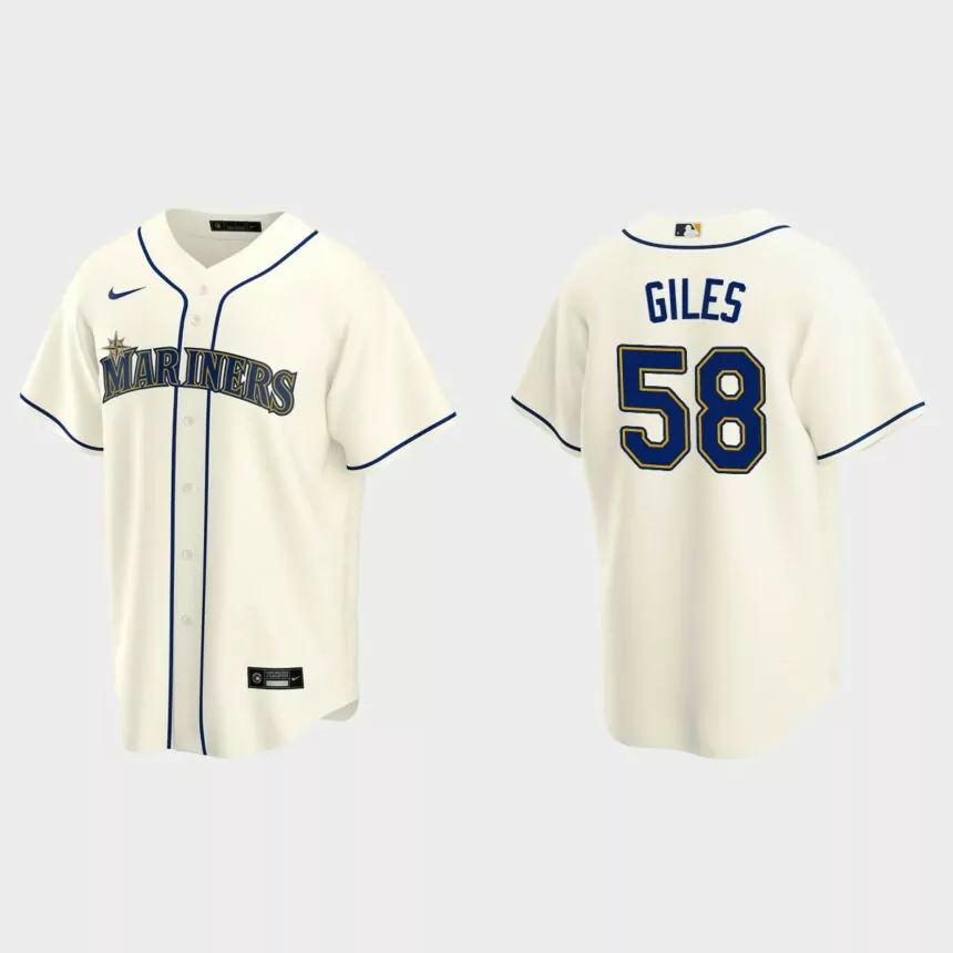 Seattle Mariners #58 Ken Giles Replica Alternate Jersey – Cream