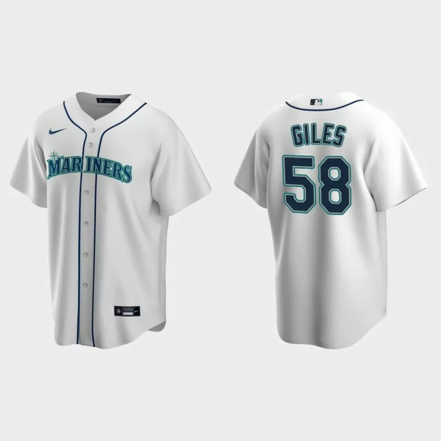 Seattle Mariners #58 Ken Giles Replica Home Jersey – White