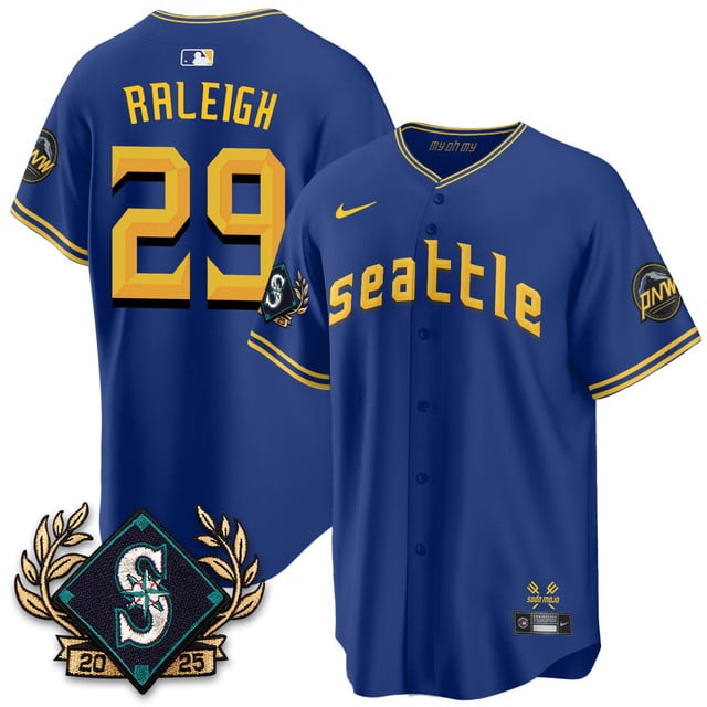 Seattle Mariners 2025 Series Jersey - All Stitched Cal Raleigh   -  29