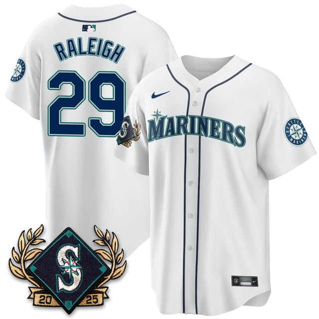Seattle Mariners 2025 Series Jersey - All Stitched Cal Raleigh  - 29