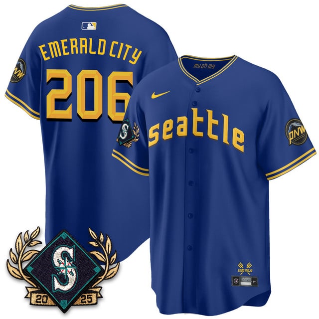 Seattle Mariners 2025 Series Jersey - All Stitched Emerald City   -  206
