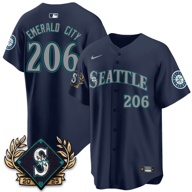 Seattle Mariners 2025 Series Jersey - All Stitched Emerald City - 206
