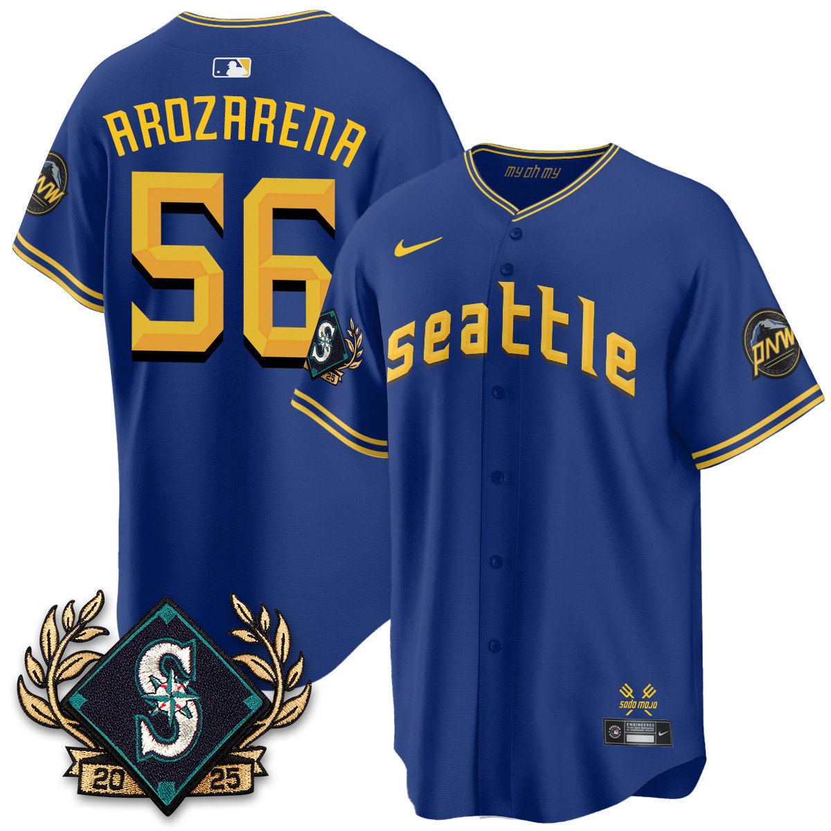 Seattle Mariners 2025 Series Jersey - All Stitched Randy Arozarena  - 56