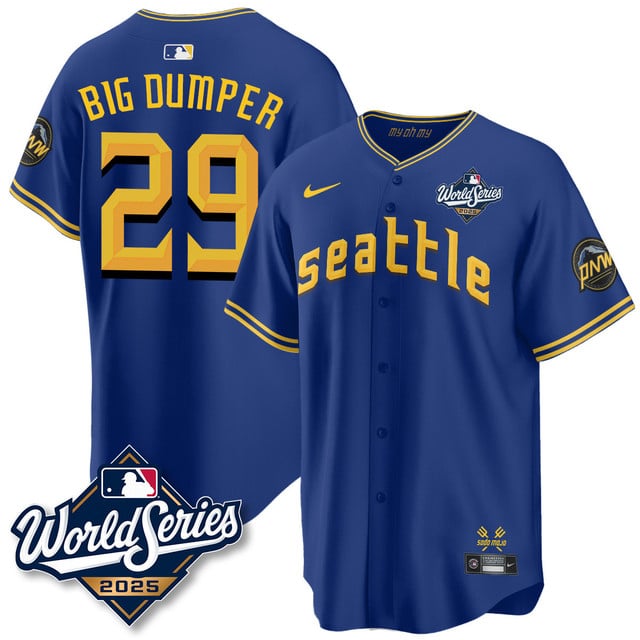 Seattle Mariners 2025 World Series Jersey - All Stitched Big Dumper  -   29