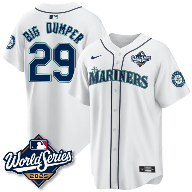 Seattle Mariners 2025 World Series Jersey - All Stitched Big Dumper -   29