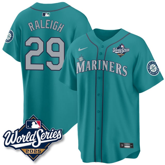 Seattle Mariners 2025 World Series Jersey - All Stitched Cal Raleigh -  29