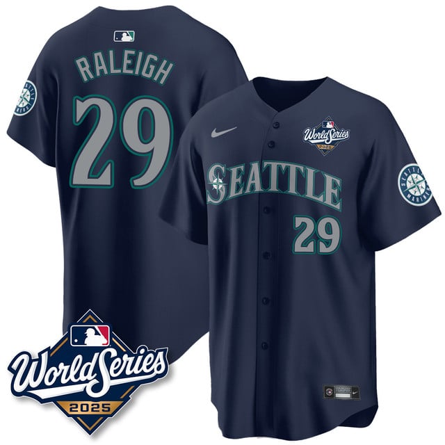Seattle Mariners 2025 World Series Jersey - All Stitched Cal Raleigh - 29