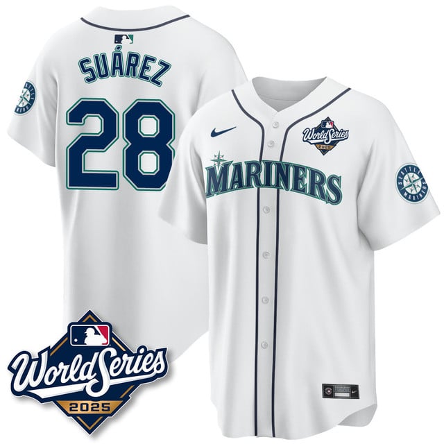 Seattle Mariners 2025 World Series Jersey - All Stitched Eugenio Suárez  -  28