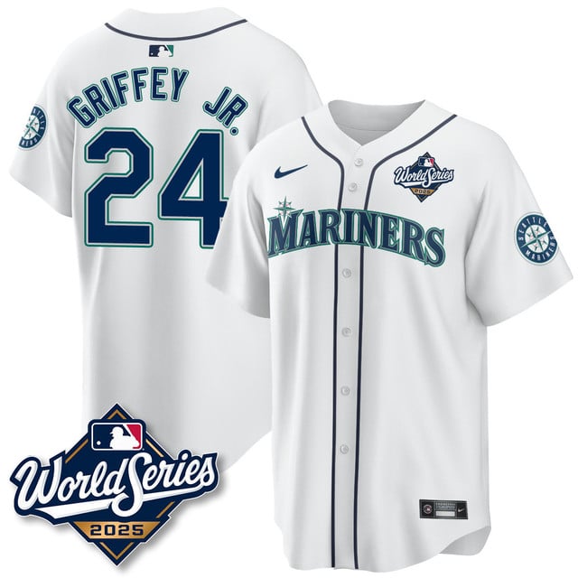 Seattle Mariners 2025 World Series Jersey - All Stitched Ken Griffey Jr.  -  24