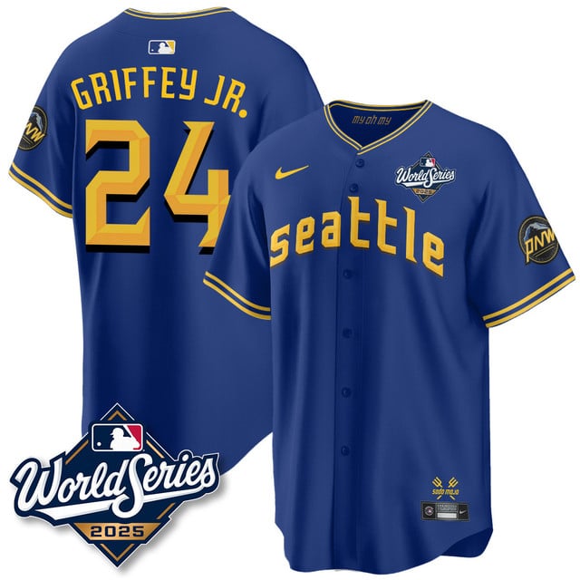 Seattle Mariners 2025 World Series Jersey - All Stitched Ken Griffey Jr. -   24