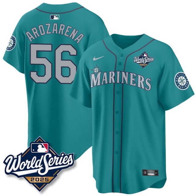Seattle Mariners 2025 World Series Jersey - All Stitched Randy Arozarena  - 56