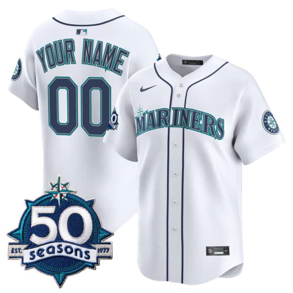 Seattle Mariners 50 Seasons Patch Vapor Premier Limited Custom Jersey –  All Stitched