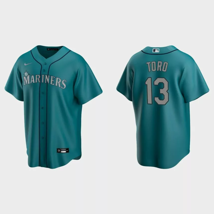 Seattle Mariners Abraham Toro Replica Alternate Jersey – Aqua