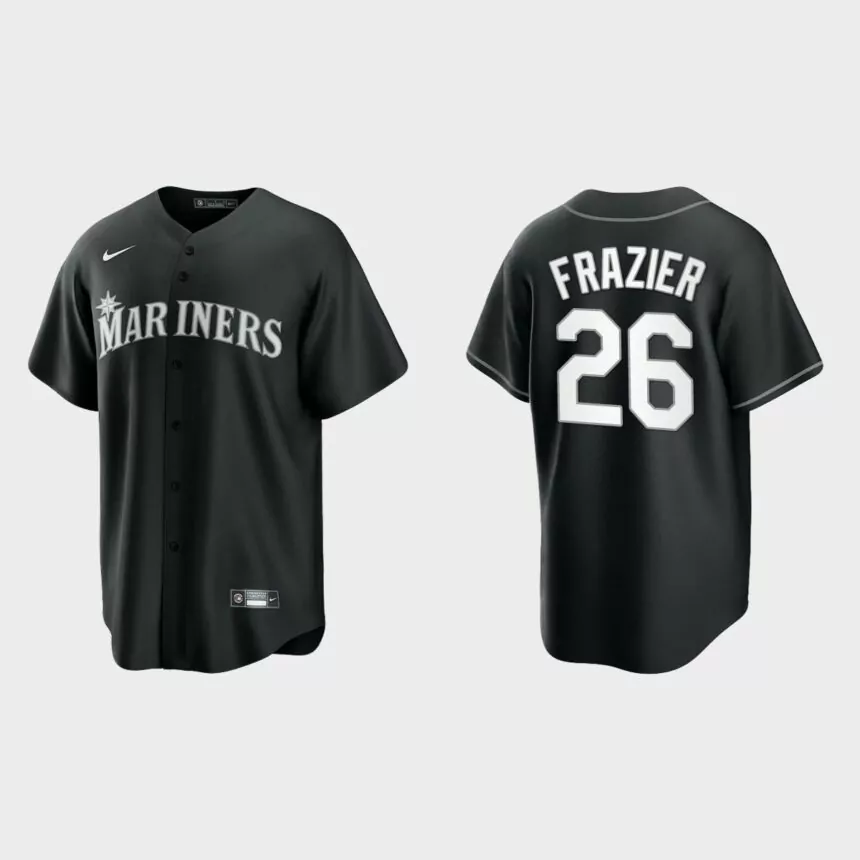Seattle Mariners Adam Frazier Replica Official Jersey – Black White