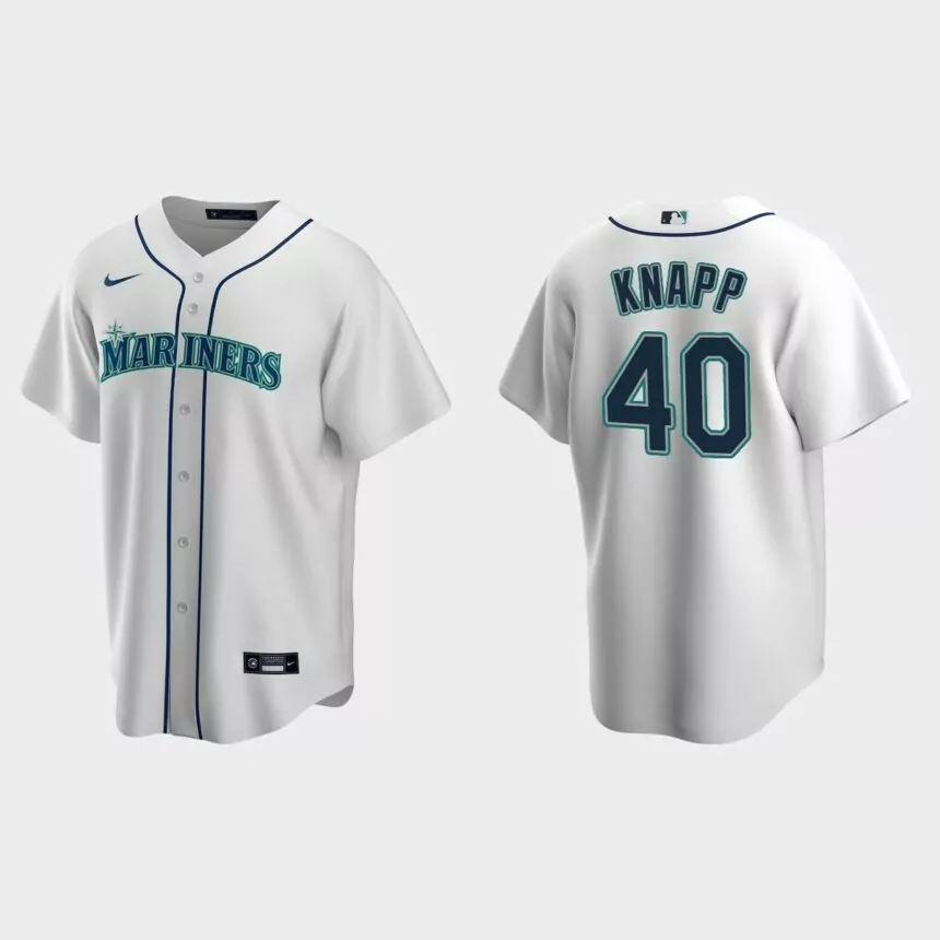 Seattle Mariners Andrew Knapp Replica Home Jersey – White