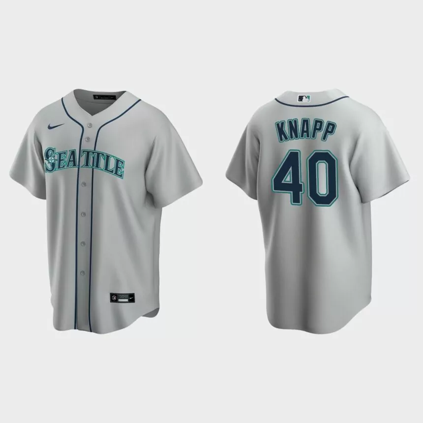 Seattle Mariners Andrew Knapp Replica Road Jersey – Gray