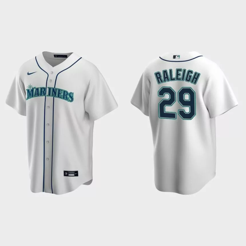 Seattle Mariners Cal Raleigh Replica Home Jersey – White