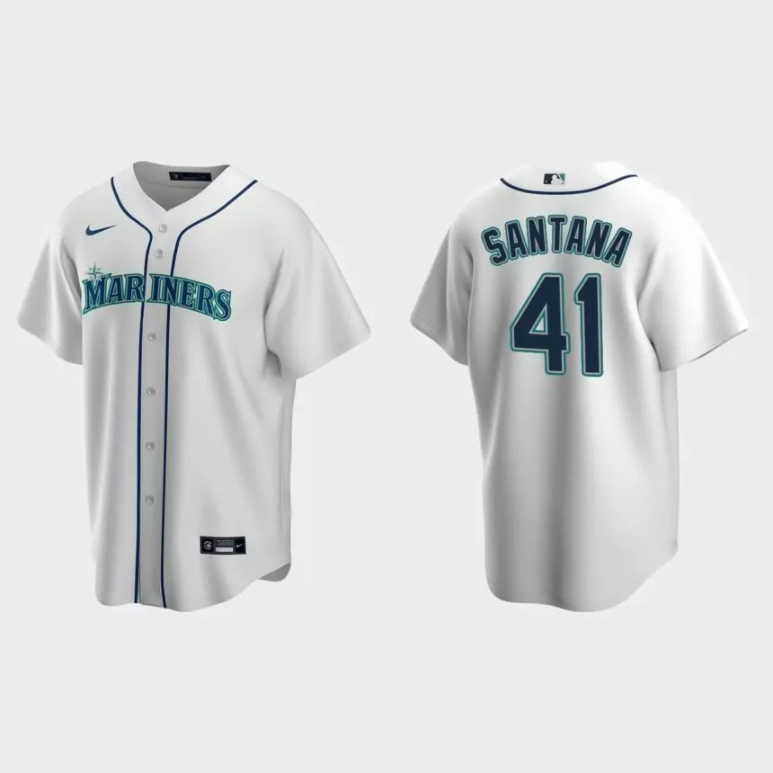 Seattle Mariners Carlos Santana Replica Home Jersey – White