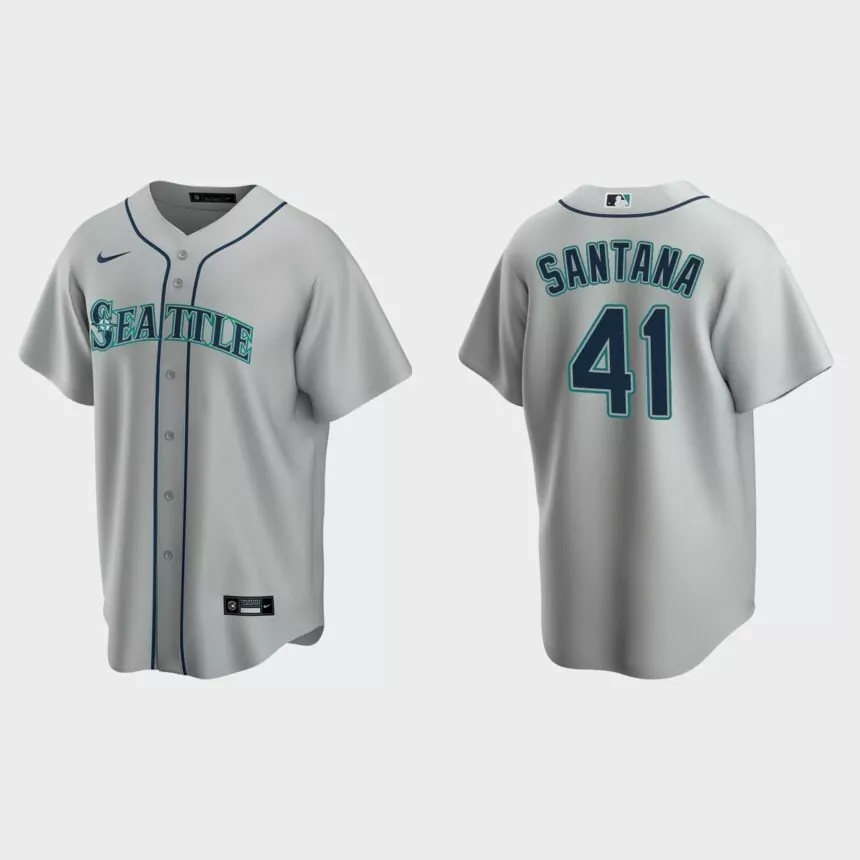 Seattle Mariners Carlos Santana Replica Road Jersey – Gray