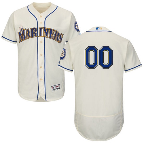 Seattle Mariners Cream Men's Customized Flexbase Jersey
