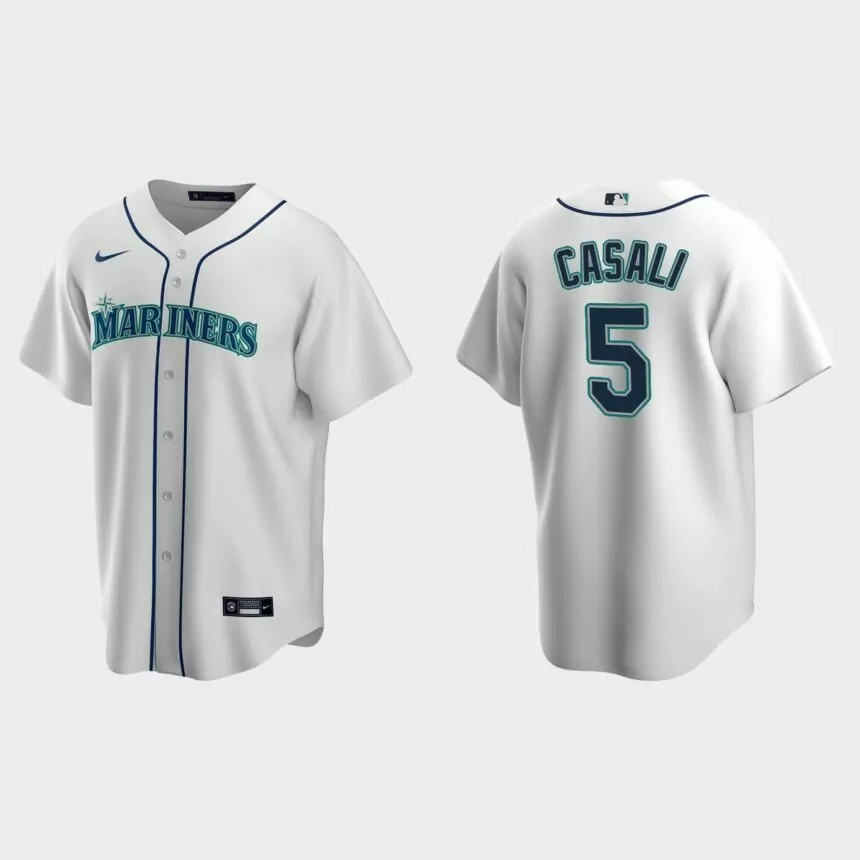 Seattle Mariners Curt Casali Replica Home Jersey – White