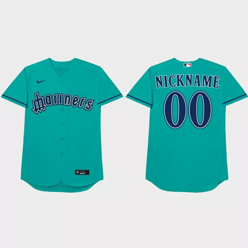 Seattle Mariners Custom 2021 Players’ Weekend Nickname Jersey – Aqua