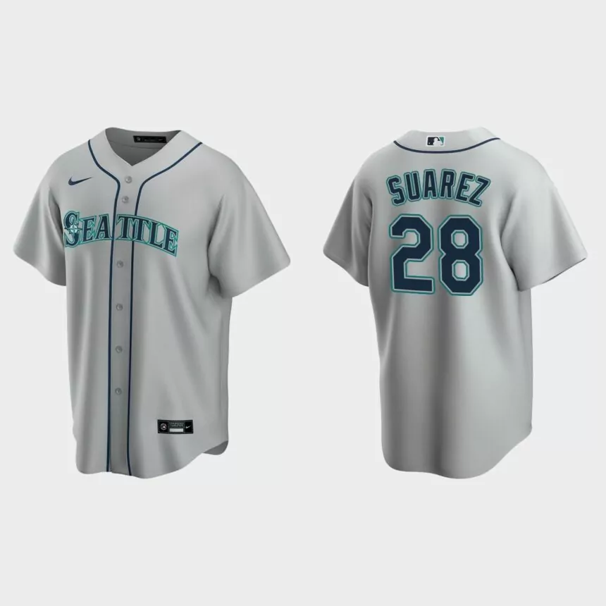 Seattle Mariners Eugenio Suarez Replica Road Jersey – Gray