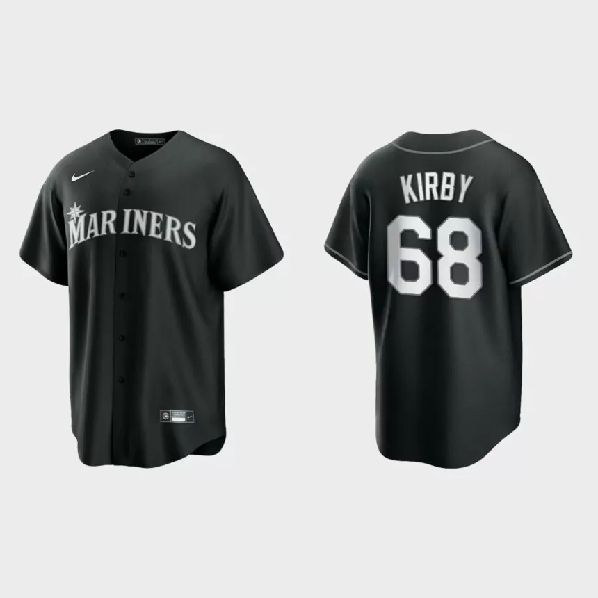 Seattle Mariners George Kirby Replica Official Jersey – Black White