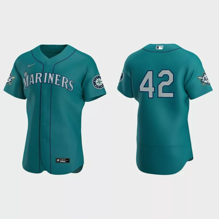 Seattle Mariners Jackie Robinson Day Authentic Jersey – Aqua