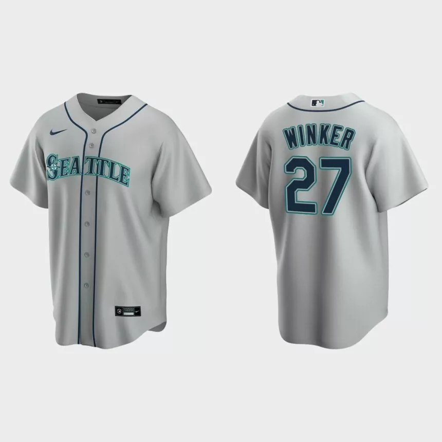 Seattle Mariners Jesse Winker Replica Road Jersey – Gray