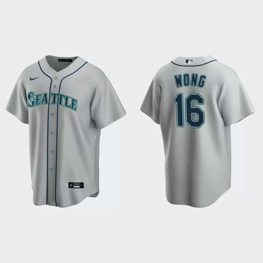 Seattle Mariners Kolten Wong Replica Road Jersey – Gray