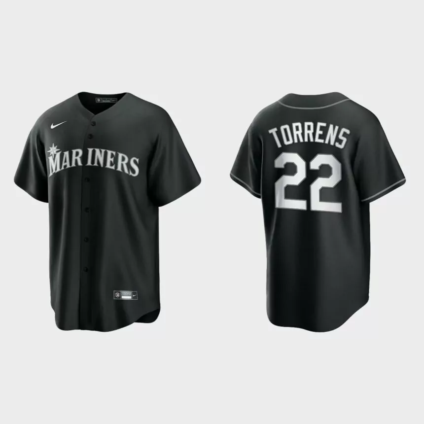 Seattle Mariners Luis Torrens 2021 All Black Fashion Replica Jersey – Black White