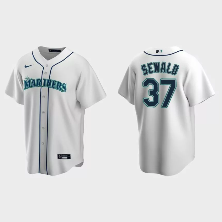 Seattle Mariners Paul Sewald Replica Home Jersey – White