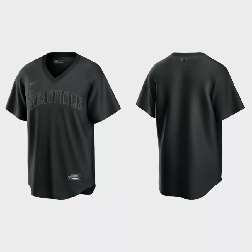 Seattle Mariners Pitch Black Fashion Replica Jersey – Black