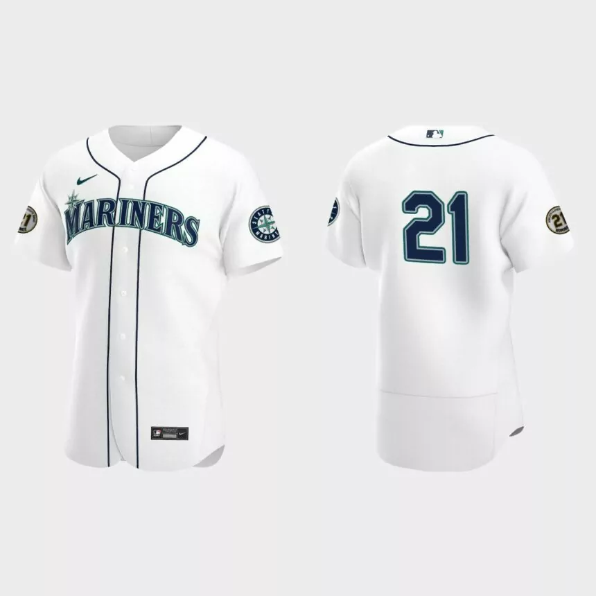 Seattle Mariners Roberto Clemente Day Authentic Jersey – White
