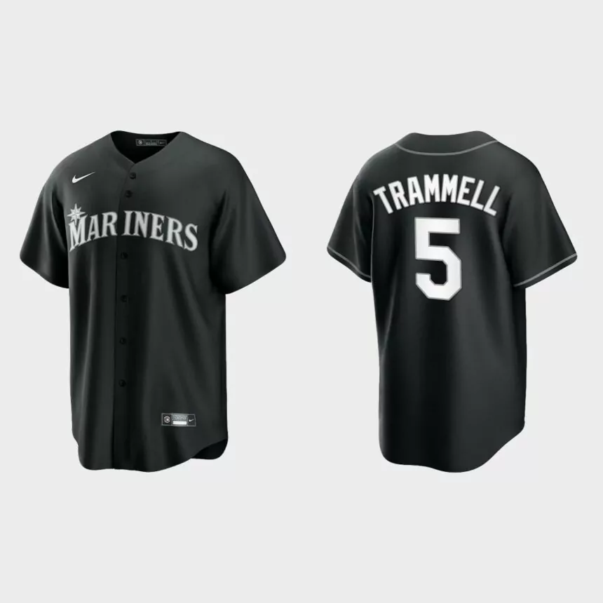 Seattle Mariners Taylor Trammell Replica Official Jersey – Black White