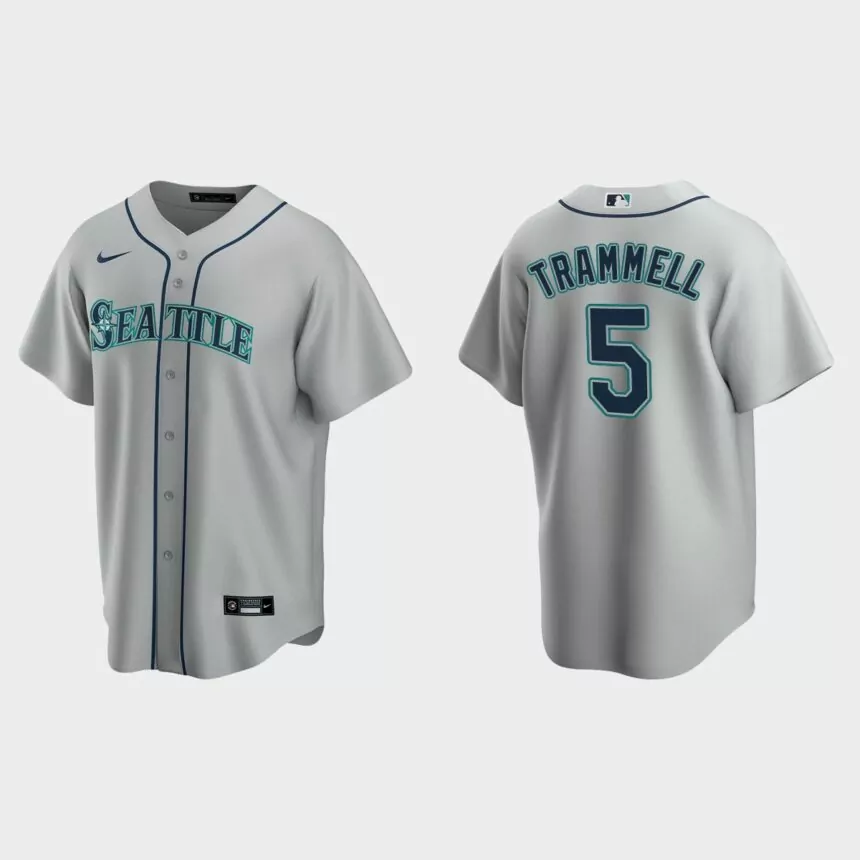 Seattle Mariners Taylor Trammell Replica Road Jersey – Gray