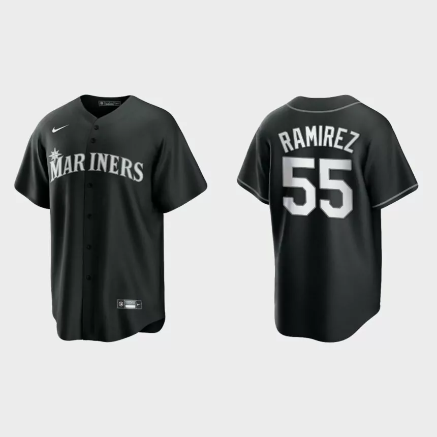Seattle Mariners Yohan Ramirez 2021 All Black Fashion Replica Jersey – Black White