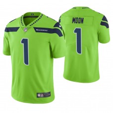 Seattle Seahawks #1 Warren Moon Neon Green Vapor Untouchable Color Rush Limited Retired Player Jersey