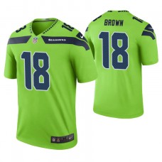 Seattle Seahawks #18 Jaron Brown Green Color Rush Legend Jersey
