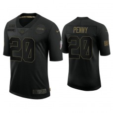Seattle Seahawks #20 Rashaad Penny Black 2020 Salute to Service Limited Jersey