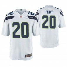 Seattle Seahawks #20 Rashaad Penny White Game Jersey