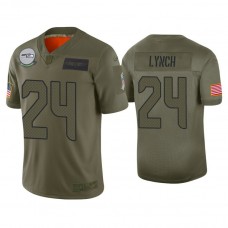 Seattle Seahawks #24 Marshawn Lynch Olive 2019 Salute to Service Limited Jersey