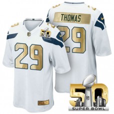 Seattle Seahawks #29 Earl Thomas White Super Bowl 50 Limited Jersey (Pre-Order)