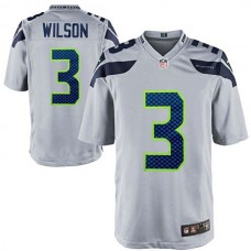 Seattle Seahawks #3 Russell Wilson Gray Alternate Game Jersey
