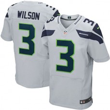 Seattle Seahawks #3 Russell Wilson Gray Elite Jersey