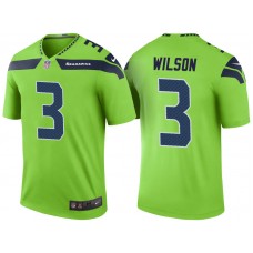 Seattle Seahawks #3 Russell Wilson Green Color Rush Legend Jersey