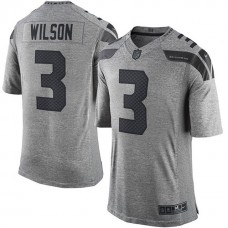 Seattle Seahawks #3 Russell Wilson Gridiron Gray Limited Jersey